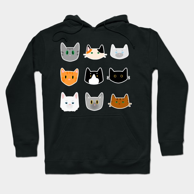 Cute Cats Pattern Hoodie by SusanaDesigns